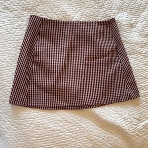 Pink and black gingham skirt